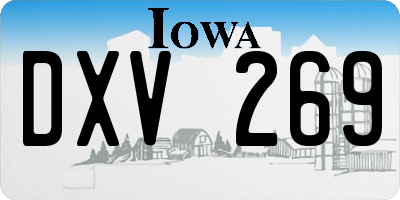 IA license plate DXV269