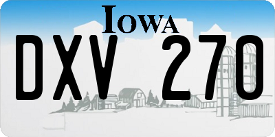 IA license plate DXV270