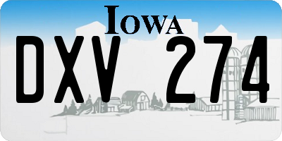 IA license plate DXV274