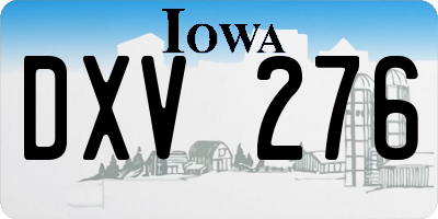 IA license plate DXV276