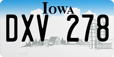 IA license plate DXV278