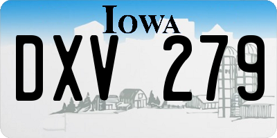 IA license plate DXV279