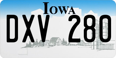 IA license plate DXV280