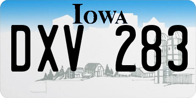 IA license plate DXV283