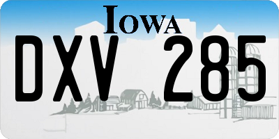 IA license plate DXV285