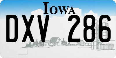 IA license plate DXV286