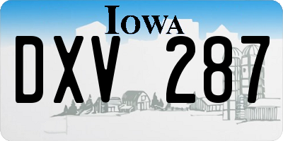 IA license plate DXV287