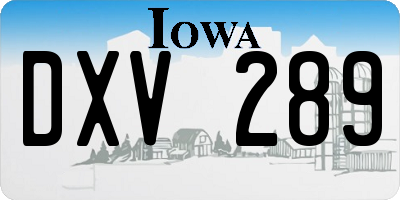IA license plate DXV289