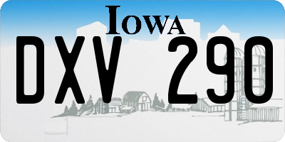 IA license plate DXV290