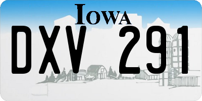 IA license plate DXV291