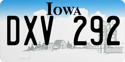 IA license plate DXV292