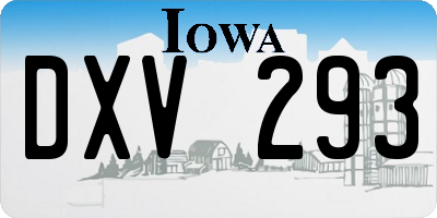 IA license plate DXV293