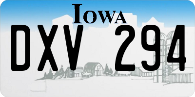 IA license plate DXV294
