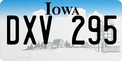 IA license plate DXV295