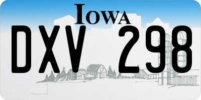IA license plate DXV298