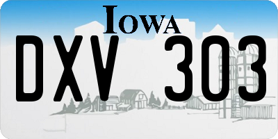 IA license plate DXV303