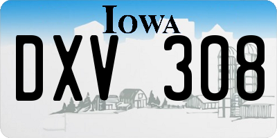 IA license plate DXV308