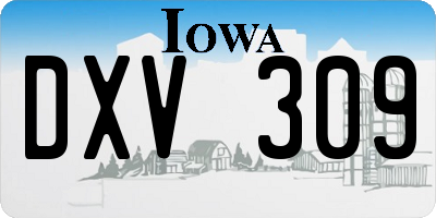 IA license plate DXV309