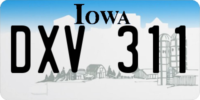 IA license plate DXV311