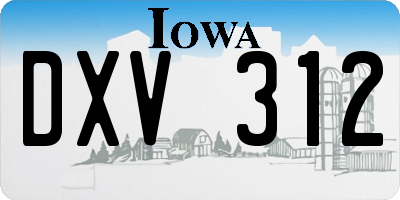IA license plate DXV312