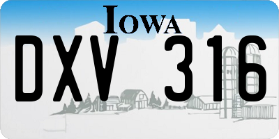 IA license plate DXV316