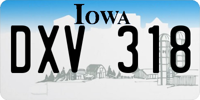 IA license plate DXV318