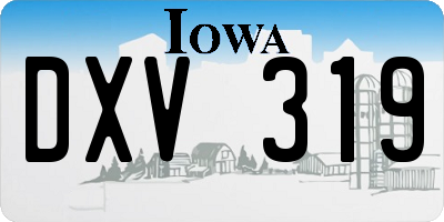 IA license plate DXV319