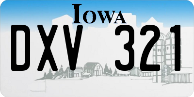 IA license plate DXV321