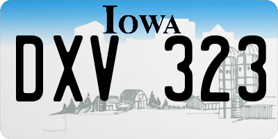 IA license plate DXV323