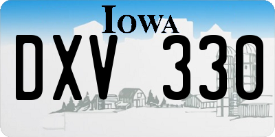 IA license plate DXV330