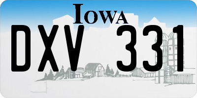 IA license plate DXV331