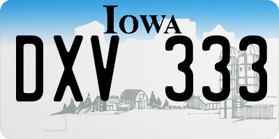 IA license plate DXV333