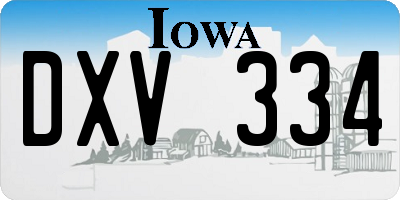 IA license plate DXV334