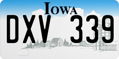 IA license plate DXV339