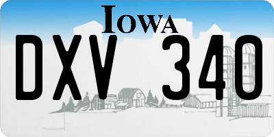 IA license plate DXV340