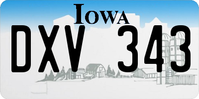 IA license plate DXV343