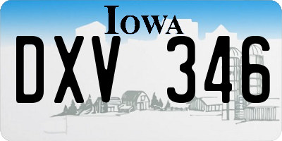 IA license plate DXV346