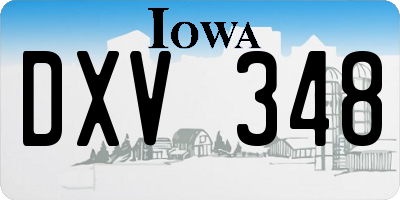 IA license plate DXV348