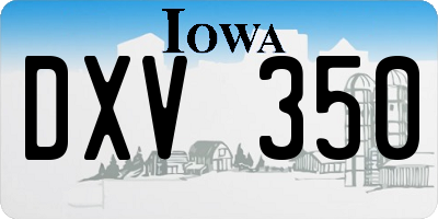 IA license plate DXV350