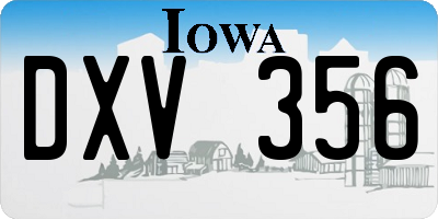 IA license plate DXV356
