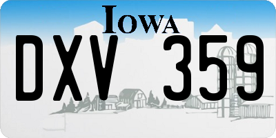 IA license plate DXV359