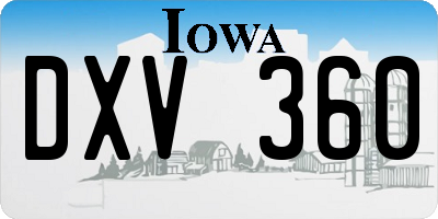 IA license plate DXV360