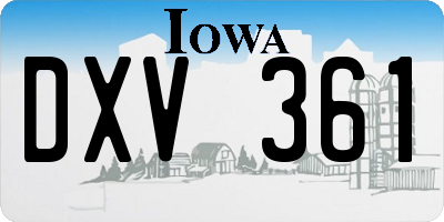 IA license plate DXV361