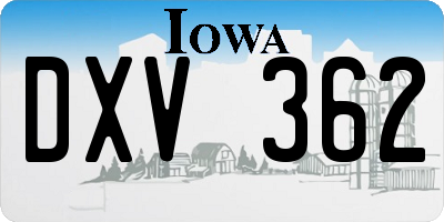 IA license plate DXV362