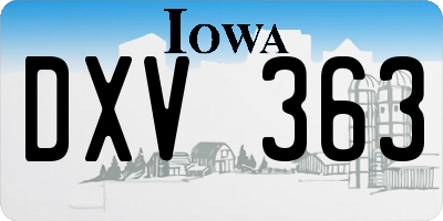 IA license plate DXV363