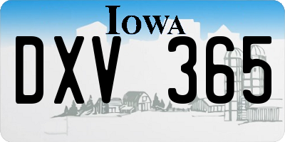 IA license plate DXV365