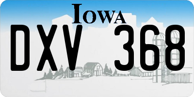 IA license plate DXV368