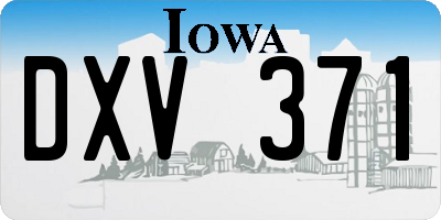 IA license plate DXV371