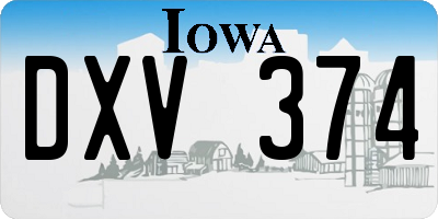 IA license plate DXV374