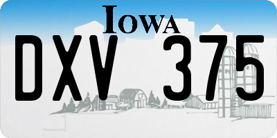 IA license plate DXV375